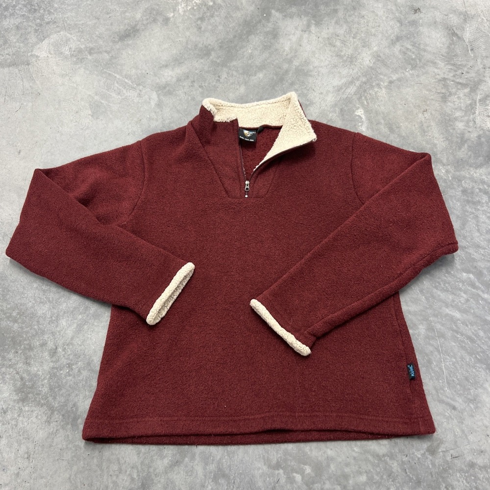 Kuhl Alfpaca Fleece Sweater Womens‎ Size Medium 1/4 Zip Maroon Outdoor Vintage